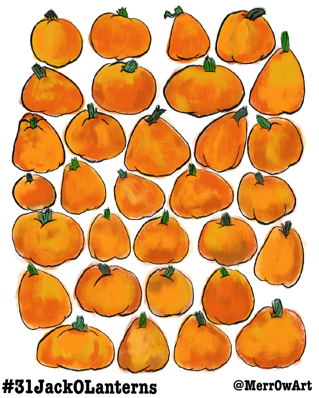 thirty one pumpkin illustrations